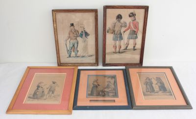 Ecole du XIXe siècle Scènes et costumes régionaux. Suite de …