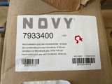 a cardboard box with a sticker on it that says novy