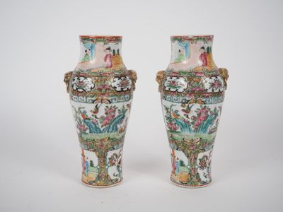 Canton, fin XIXe siècle, Paire de vases de forme balustre, e…