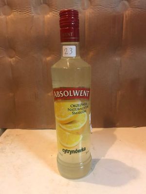 a bottle of absolventit sitting on a table