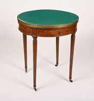 Table bouillotte en placage de bois, plateau amovible garni … (photo 3)