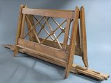 a wooden table with a wooden frame on top of it