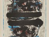an image of a black and blue painting on a white background