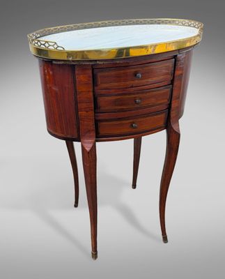 Table de salon En bois et bois de placage de forme ovale ouv…