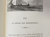 an open book with a picture of a boat in the water