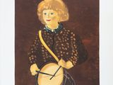 painting of a young boy with a drum and a hat