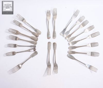 Lot De 5 Fourchettes Anciennes – Argenté, Plaque Argent, Poinçon Vintage