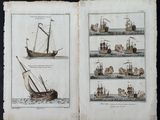 un vieux livre contenant des illustrations de navires à différentes étapes de leur vie