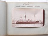 an old photo of a ship in the water