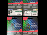 three packs of nintendo wii game cards are shown on a black background