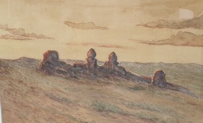 Ernest MOREAU (1828 - 1913) La Plaine des tombeaux à Saïgon