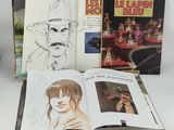 an open book with a drawing of a man in a cowboy hat and a drawing of a man in a cowboy hat