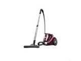 an image of a red vacuum cleaner with a black handle on a white background