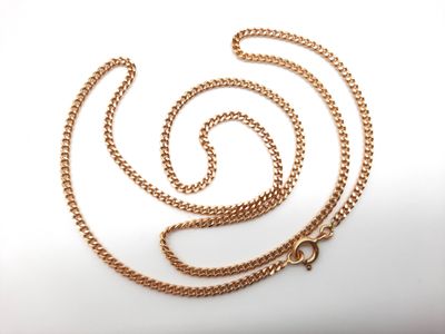 Chaîne En Or Jaune 18k - Maille Gourmette Plate 1,53 X 2,25 Mm - Longueur 45 Cm - Occasion Parfait état