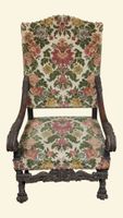 Paire de fauteuils à hauts dossiers droits en chapeau de gen… (photo 3)