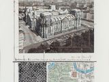 an old photo of a picture of a building with a lot of pictures