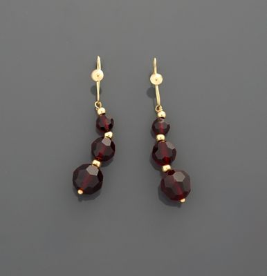 Paire de pendants d'oreilles or jaune 18K 750 millièmes rete…