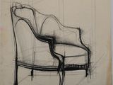an image of a drawing of a chair in a room