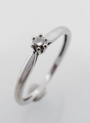 Bague en or gris 750 sertie d'un diamant . - Photo 1