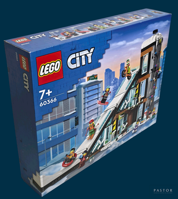 a box with a lego city set inside of it