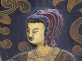 a picture of a painting of a woman reading a book