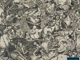 the cover of a book with a drawing of a battle