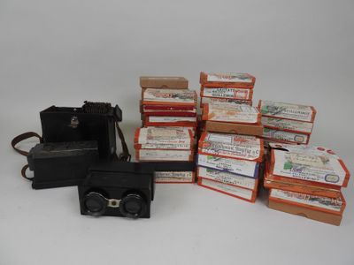 many boxes of food and a camera on the table