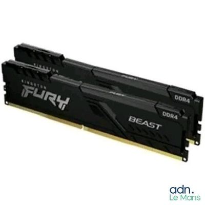 un gros plan sur deux modules RAM noirs posés sur une surface blanche