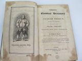 an old book with a drawing of a man in a suit