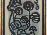 une image représentant un tableau d'un homme tenant une fleur dans la main