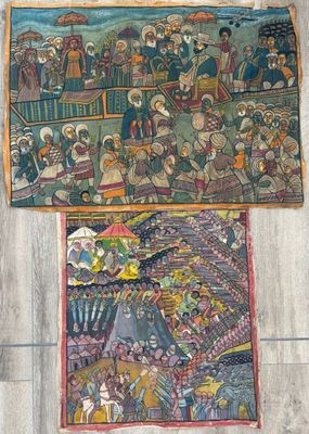 peinture murale représentant un grand nombre de personnes