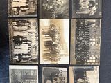 several old black and white photographs of a group of people