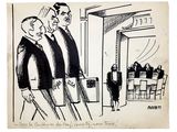 drawing of a man in a suit and tie standing next to another man in a suit and tie