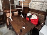 a couch and a table in a room with a lot of furniture
