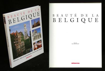 two books on a table with a black background and a picture of a clock tower