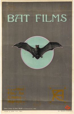 an old movie poster of a bat flying through the air