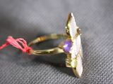 gold plated ring with amethoralite and amethoralite