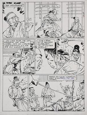 an image of a page from a comic book with a picture of a man holding a sword