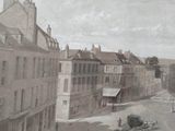 a picture of an old picture of a city street
