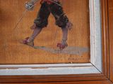 a picture of a painting of a man holding a tennis racket