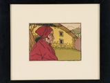 une image représentant un tableau d'une femme portant un chapeau rouge