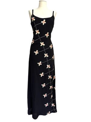 a black and white dress with stars on it