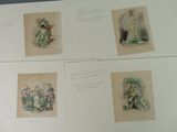 several pictures of a woman in a green dress and a man in a white shirt