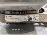 a close up of a car ' s bumper with a sticker on it