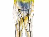 a statue of a man that is standing in front of a white background