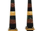 pair of marble obelisks on marble bases