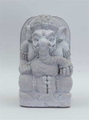 statue of an elephant with a human head on a white background