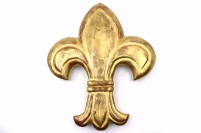 fleur de lys dorée sur fond blanc