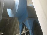 a picture of a large blue machine in a building