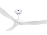 un gros plan d'un ventilateur de plafond sur un mur blanc